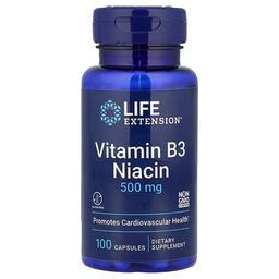 라이프 익스텐션 Life Extension, 비타민B3 니아신, 500mg, 캡슐 100정