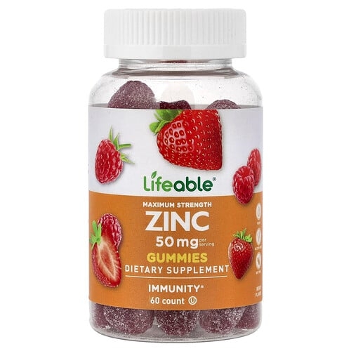 라이퍼블 Lifeable, 아연 구미젤리, 베리 맛, 구미젤리 60개(구미젤리 1개당 25mg) 상세 이미지