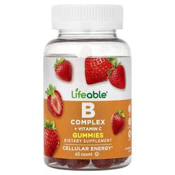 라이퍼블 Lifeable, B복합체 + 비타민C 구미젤리, 딸기 맛, 구미젤리 60개