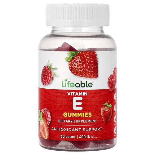 라이퍼블 Lifeable, 비타민E 구미젤리, 베리, 구미젤리 60개(구미젤리 1개당 60mg) 상품 이미지