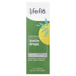 라이프 프로 헬스 Life-flo, 비오틴 드롭, 내추럴 바닐라, 59ml(2fl oz)