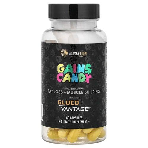 알파 라이온 ALPHA LION, Gains Candy, Gluco Vantage®, 캡슐 60정(캡슐 1정당 100mg) 상품 이미지