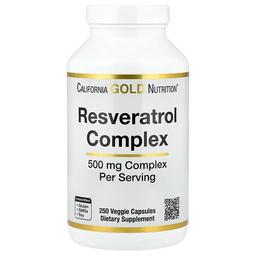 캘리포니아 골드 뉴트리션 California Gold Nutrition, 레스베라트롤 복합체, 포도씨추출물, 레드와인추출물, 트랜스-레스베라트롤 함유, 베지 캡슐 250정