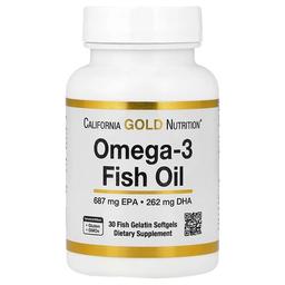 캘리포니아 골드 뉴트리션 California Gold Nutrition, 오메가3 피쉬 오일, 피쉬 젤라틴 소프트젤 30정(소프트젤 1정당 1,250mg)