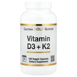 캘리포니아 골드 뉴트리션 California Gold Nutrition, 비타민D3 및 K2, 베지 캡슐 240정