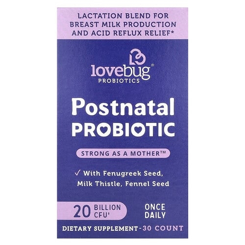 LoveBug Probiotics, 산후 프로바이오틱, 200억CFU, 캡슐 30정 상세 이미지