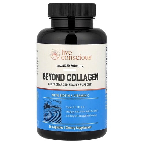 Live Conscious, Beyond Collagen, 비오틴 및 비타민C 함유, 캡슐 90정 상세 이미지