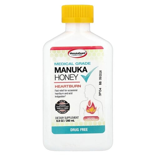 마누카 가드 ManukaGuard, 의료 등급 마누카 꿀, 천연 레몬 복숭아, 200ml(6.8oz) 상세 이미지