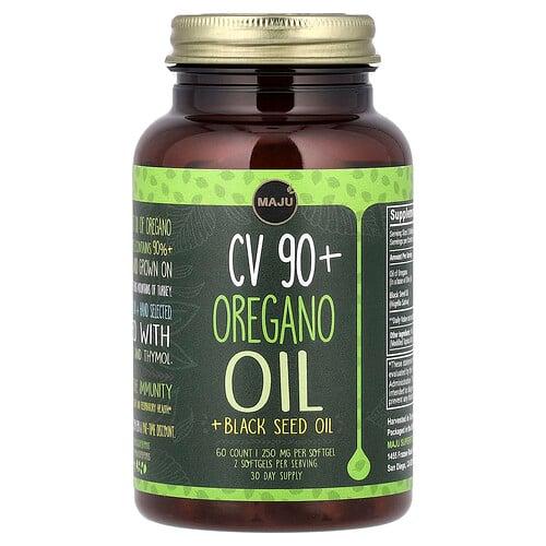 마주 슈퍼푸드 Maju Superfoods, CV 90+ 오레가노 오일 + 블랙씨드오일, 소프트젤 60정 상품 이미지