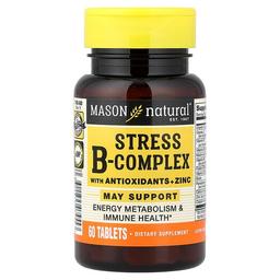 메이슨 내추럴 Mason Natural, 항산화제 + 아연 함유 스트레스 B-복합체, 60정