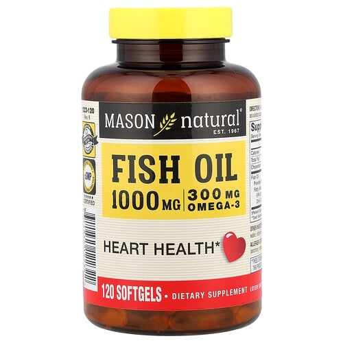 메이슨 내추럴 Mason Natural, 피쉬 오일, 1,000mg, 소프트젤 120정 상세 이미지