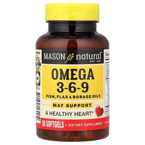 메이슨 내추럴 Mason Natural, 오메가3-6-9, 소프트젤 60정 상품 이미지