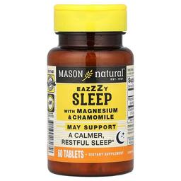 메이슨 내추럴 Mason Natural, Eazzzy Sleep, 마그네슘 함유 및 카모마일 함유, 60정