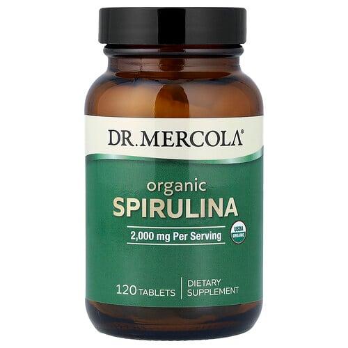 닥터 멀코라 Dr. Mercola, 유기농 스피룰리나, 120정 상품 이미지