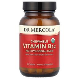 닥터 멀코라 Dr. Mercola, 츄어블 비타민B12 메틸코발라민, 천연 체리, 30정