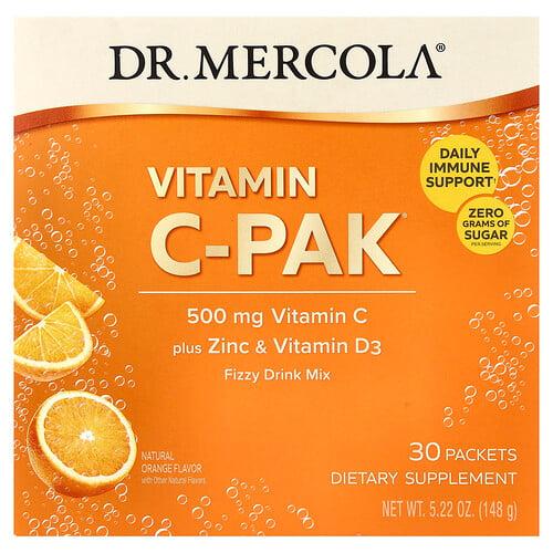 닥터 멀코라 Dr. Mercola, Vitamin C-PAK®, 천연 오렌지, 30팩, 각 4.93g(0.17oz) 상품 이미지