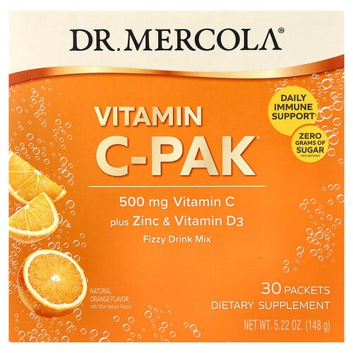 닥터 멀코라 Dr. Mercola, Vitamin C-PAK®, 천연 오렌지, 30팩, 각 4.93g(0.17oz) 상세 이미지