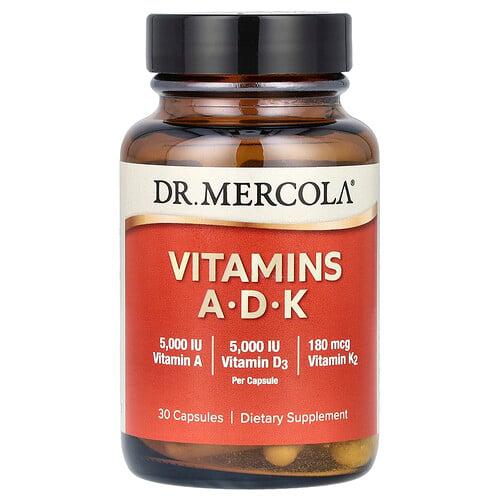 닥터 멀코라 Dr. Mercola, 비타민 A-D-K, 캡슐 30정 상품 이미지