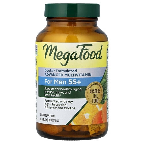 메가푸드 MegaFood, 어드밴스드 종합비타민, 55세 이상 남성용, 60정 상세 이미지