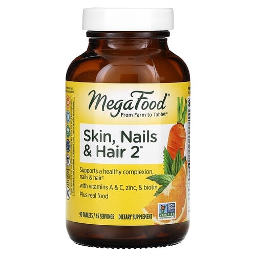 메가푸드 MegaFood, Skin, Nails & Hair 2, 90정 상세 이미지