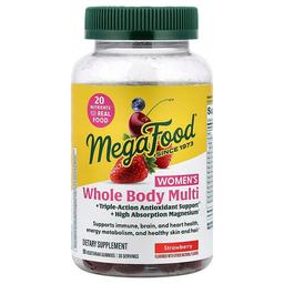 메가푸드 MegaFood, 여성용 전신 멀티 구미젤리, 딸기 맛, 식물성 구미젤리 90개