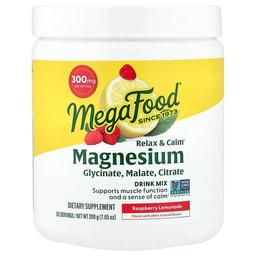 메가푸드 MegaFood, Relax & Calm 마그네슘, 드링크 믹스, 라즈베리 레모네이드, 200g(7.05oz)