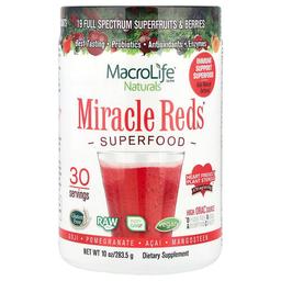 마이크로라이프 네츄럴 Macrolife Naturals, Miracle Reds, 슈퍼푸드, 고지-석류-아사이-망고스틴, 283.5g(10oz)