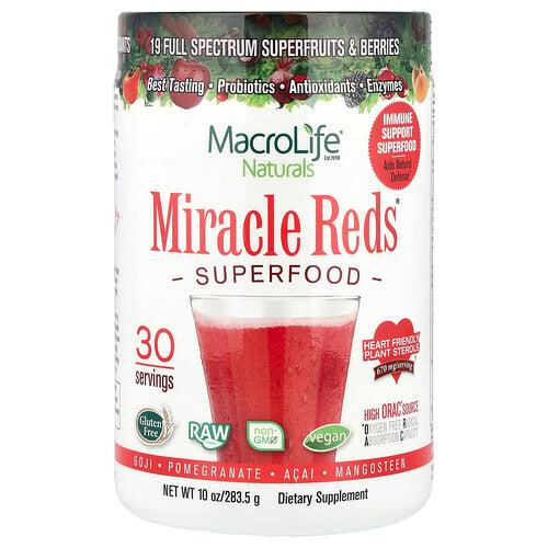 마이크로라이프 네츄럴 Macrolife Naturals, Miracle Reds, 슈퍼푸드, 고지-석류-아사이-망고스틴, 283.5g(10oz) 상품 이미지
