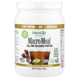 마이크로라이프 네츄럴 Macrolife Naturals, Macro Meal®, 얼티밋 프로틴 파우더, 초콜릿 맛, 675g(23.8oz)