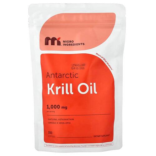 마이크로 인그리디언츠 Micro Ingredients, 남극 크릴 오일, 소프트젤 300정(소프트젤 1정당 500mg) 상품 이미지