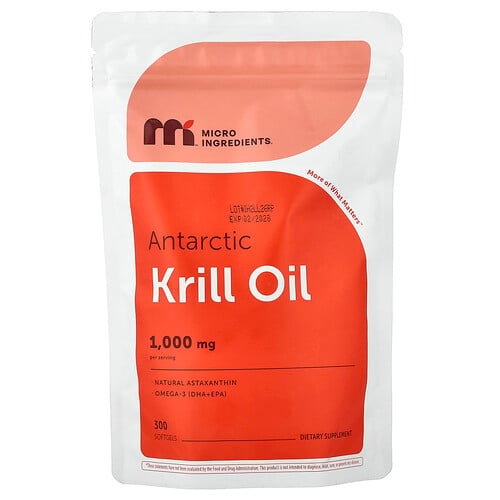 마이크로 인그리디언츠 Micro Ingredients, 남극 크릴 오일, 소프트젤 300정(소프트젤 1정당 500mg) 상세 이미지