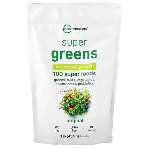 마이크로 인그리디언츠 Micro Ingredients, 슈퍼 그린스, 슈퍼 푸드 분말, 오리지널, 454g(1lb) 상품 이미지