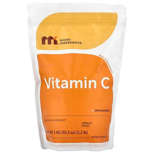 마이크로 인그리디언츠 Micro Ingredients, 완충형 비타민C 파우더, 무맛, 1g(35.3oz) 상품 이미지