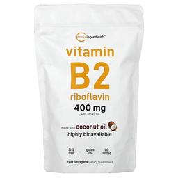 마이크로 인그리디언츠 Micro Ingredients, 비타민B2 리보플라빈, 소프트젤 240정(소프트젤 1정당 200mg)