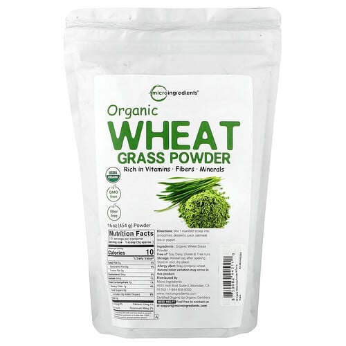 마이크로 인그리디언츠 Micro Ingredients, 유기농 밀싹 분말, 454g(16oz) 상세 이미지