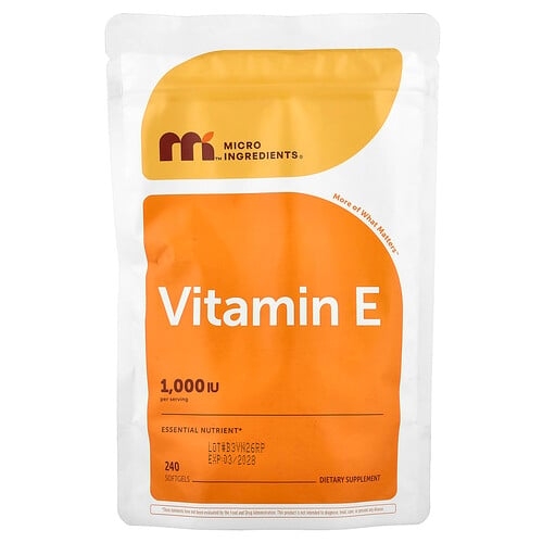 마이크로 인그리디언츠 Micro Ingredients, 비타민E, 소프트젤 240정(소프트젤 1정당 500IU) 상세 이미지