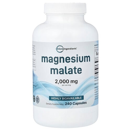 마이크로 인그리디언츠 Micro Ingredients, 마그네슘 말레이트, 캡슐 240정(캡슐 1정당 500mg) 상세 이미지