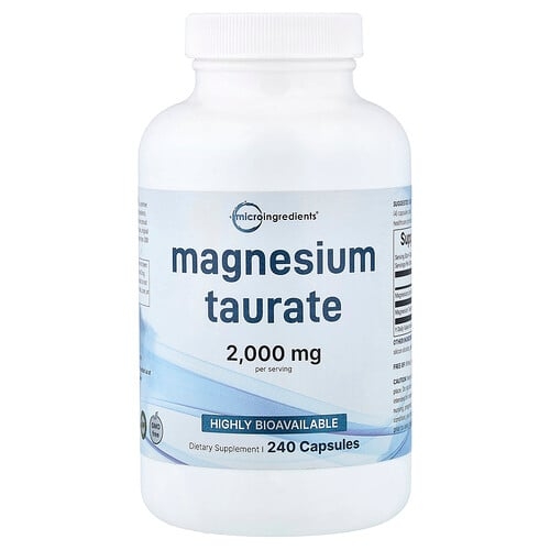 마이크로 인그리디언츠 Micro Ingredients, 마그네슘 타우레이트, 캡슐 240정(캡슐 1정당 500mg) 상세 이미지