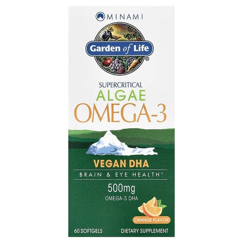 마이에미 뉴트리션 Minami Nutrition, Garden of Life®, 해조류 오메가3, 오렌지맛, 소프트젤 60정 상세 이미지