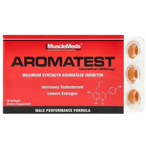 머슬메즈 MuscleMeds, 아로마테스트, 500mg, 소프트젤 30정 상품 이미지