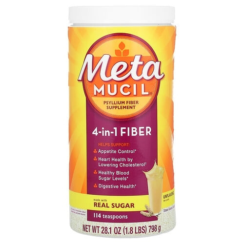 메타무실 Metamucil, 4-in-1 식이섬유, 무맛, 798g(28.1oz) 상세 이미지