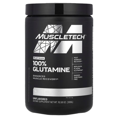 머슬테크 MuscleTech, 플래티넘 100% 글루타민, 무맛, 300g(10.58oz) 상세 이미지