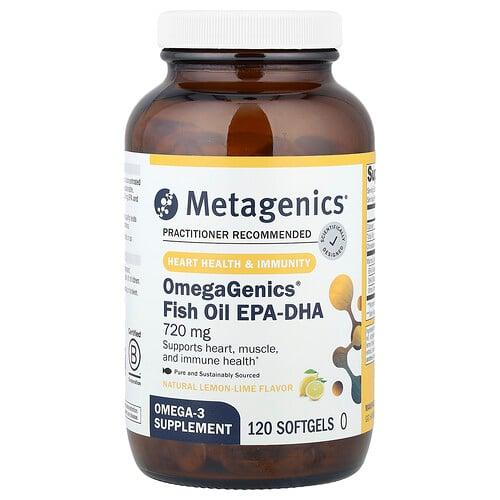 메타제닉스 Metagenics, OmegaGenics®, 피쉬 오일 EPA-DHA, 천연 레몬-라임 맛, 720mg, 소프트젤 120정 상품 이미지