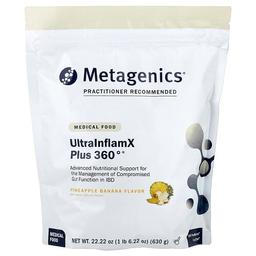 메타제닉스 Metagenics, UltraInflamX Plus 360°, 의료 식품, 파인애플 바나나 맛, 630g(22.22oz)