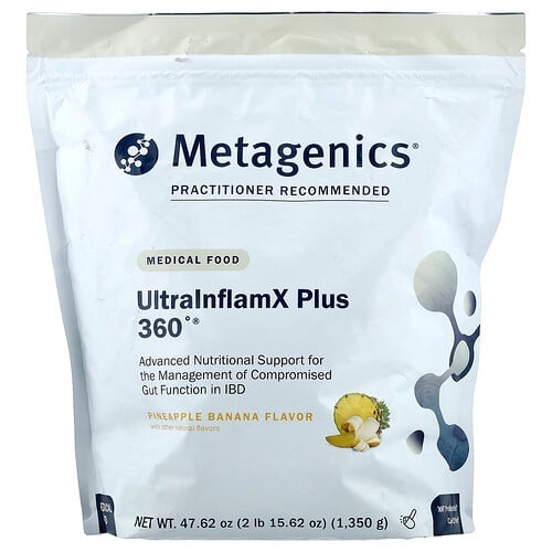 메타제닉스 Metagenics, UltraInflamX Plus 360°, 의료 식품, 파인애플 바나나 맛, 1,350g(47.62oz) 상세 이미지