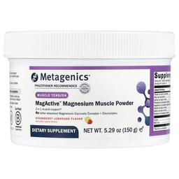 메타제닉스 Metagenics, MagActive™ 마그네슘 머슬 분말, 딸기 레모네이드, 150g(5.29oz)