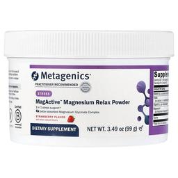 메타제닉스 Metagenics, MagActive™ 마그네슘 릴랙스 파우더, 딸기, 99g(3.49oz)