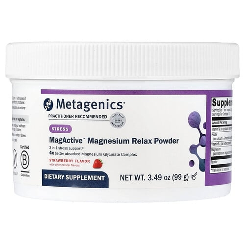 메타제닉스 Metagenics, MagActive™ 마그네슘 릴랙스 파우더, 딸기, 99g(3.49oz) 상세 이미지