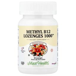 맥시 헬스 Maxi Health, Methyl B12 Lozenges 1000™, 천연 베리, 사탕 정제 60정(사탕 정제 1정당 1,000mcg)