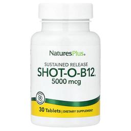 네이쳐스 플러스 NaturesPlus, Shot-O-B12®, 서방형, 5,000mcg, 30정